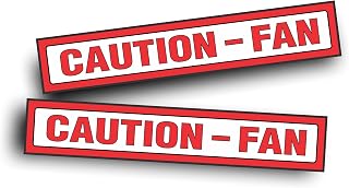 2X Restoration Sticker Decal LRG Version Caution Electric Fan for Shroud of Classic Race Muscle Car Cobra 429 Compatible with Ford, Chevrolet 1 x 6 Inch