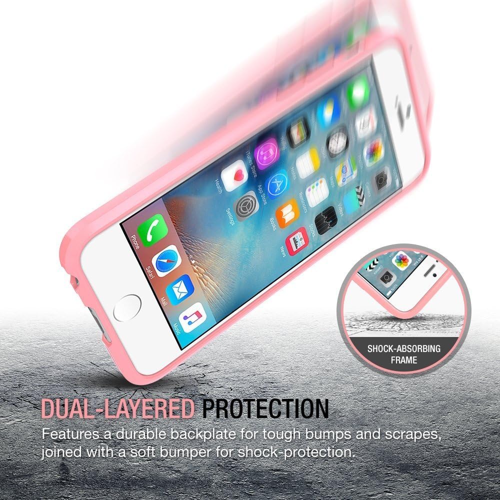 Trianium iPhone 6S Plus Case, [Clear Cushion] iPhone 6 Plus Clear Case Bumper (5.5 Inch)[Scratch Resistant] Shock-Absorbing Hard Back Panel for Apple iPhone 6/6S Plus (2014/2015) - Cotton Candy