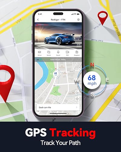 Miniatura 5 de REDTIGER F7N 4K Dash Cam delantera y trasera, WiFi GPS 4K+1080P doble cámara de tablero para automóviles, pantalla de 3.18 pulgadas, cámara de
