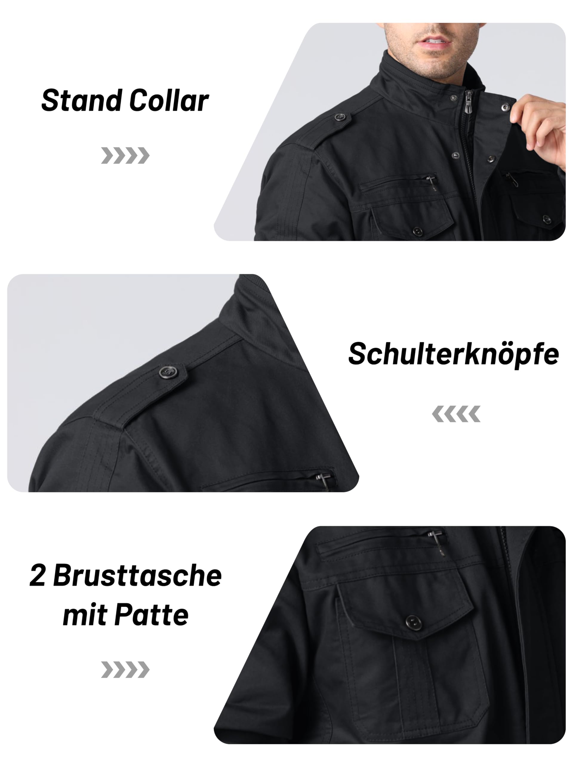 MAGCOMSEN Giacca da Uomo Antipioggia Primavera Autunno Bomber Aviatore Leggero Giubbotto