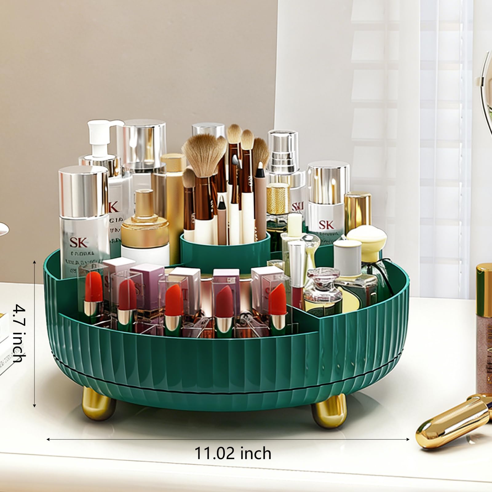 360 Rotating Makeup and Perfume Organizer Tray