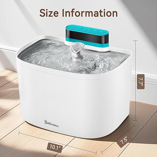 Miniatura 9 de Fuente de agua para gatos, fuente de agua sin bombeo de 122 oz3.6 L, fuente de agua inalámbrica para gatos en interiores, fuente de agua para perros