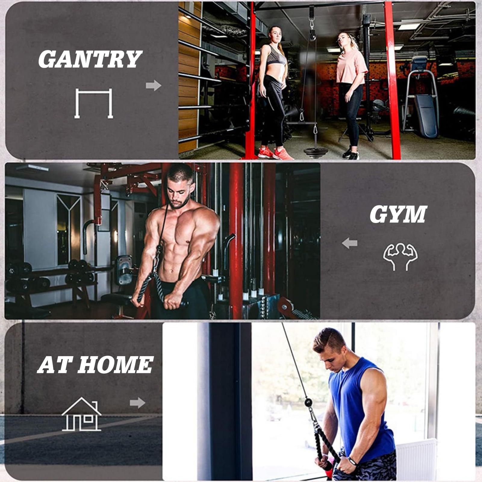 Sistema De Polea De Cable, Accesorio De Polea De Cable For Fitness, Equipo De Gimnasio En Casa For LAT Pull Down, Hombros Y Espalda