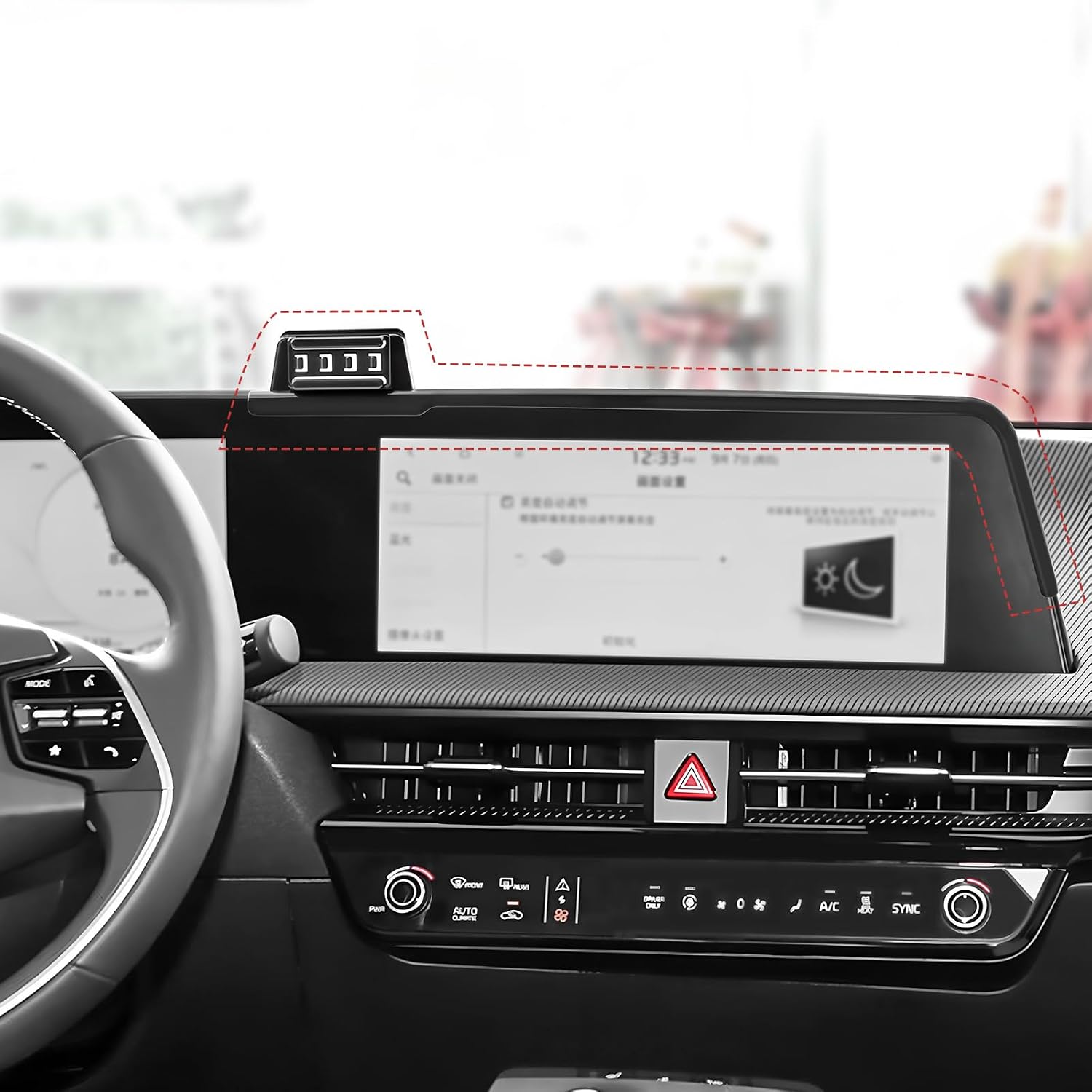 YOUTOOCAR Screen-Mounted Phone Holder for Kia Sorento, K5, Seltos, EV6, EV9, Morning, Sportage – No-Drill Dashboard Clip-On Mount, Hidden Design (for Kia EV6 21-24)