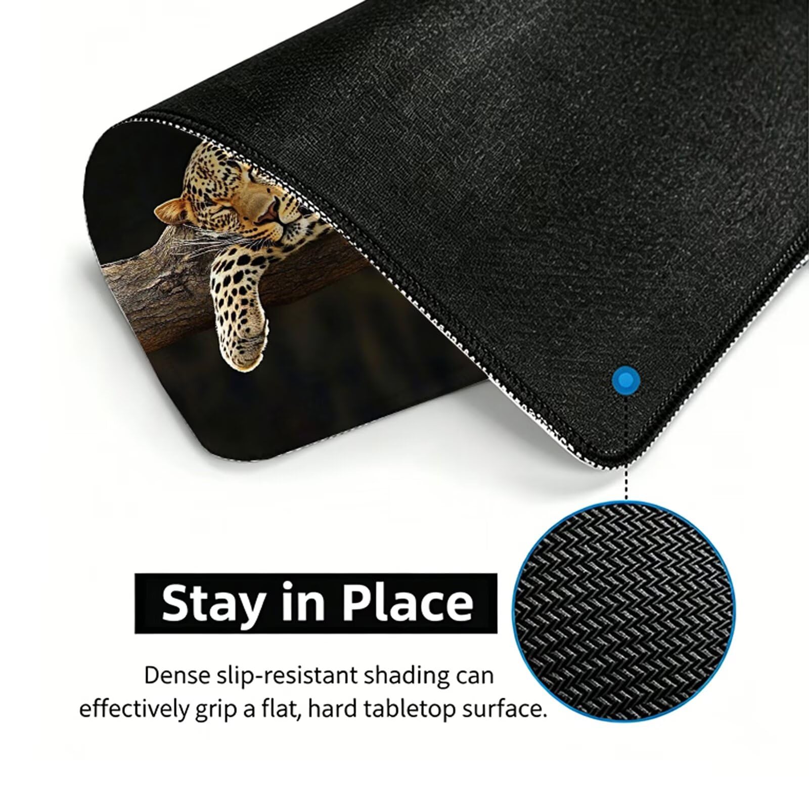 Tappetino Mouse XXL 1500x800x4 mm Marrone Tappetino Scrivania Leopardo Mousepad per PC e Tastiera, Tappeto Scrivania Antiscivolo, Migliora Precisione e Velocità, Desk Mat per Gamer, Regalo W6-932
