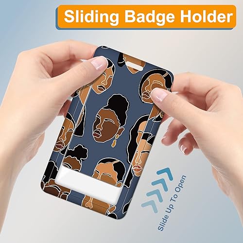 Miniatura 6 de Plifal Portatarjetas con carrete retráctil, etiqueta de identificación artística y estética, clip de identificación de trabajo, resistente protector