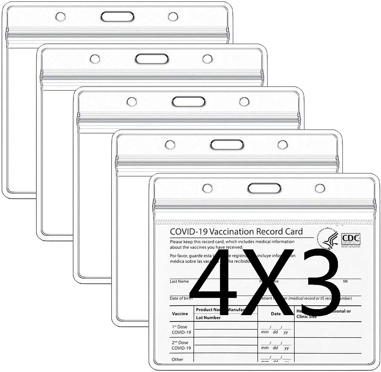 Buy CDC Vaccination Card Protector Transparent CDC Vaccine Card 