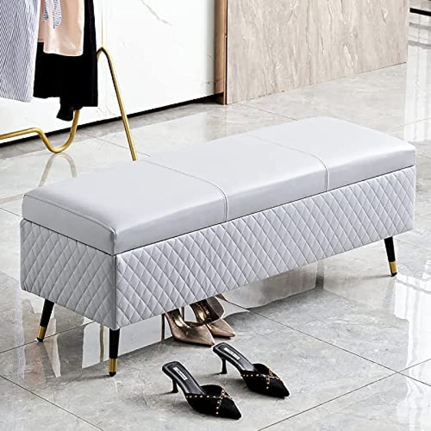 Banc à chaussures d'entrée de salon avec rangement gain de place
