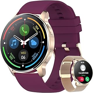 Smart Watches for Women Fashion with Making/Receive Call Notification AI Voice Assistant Compatible Android iOS Sports Fit...