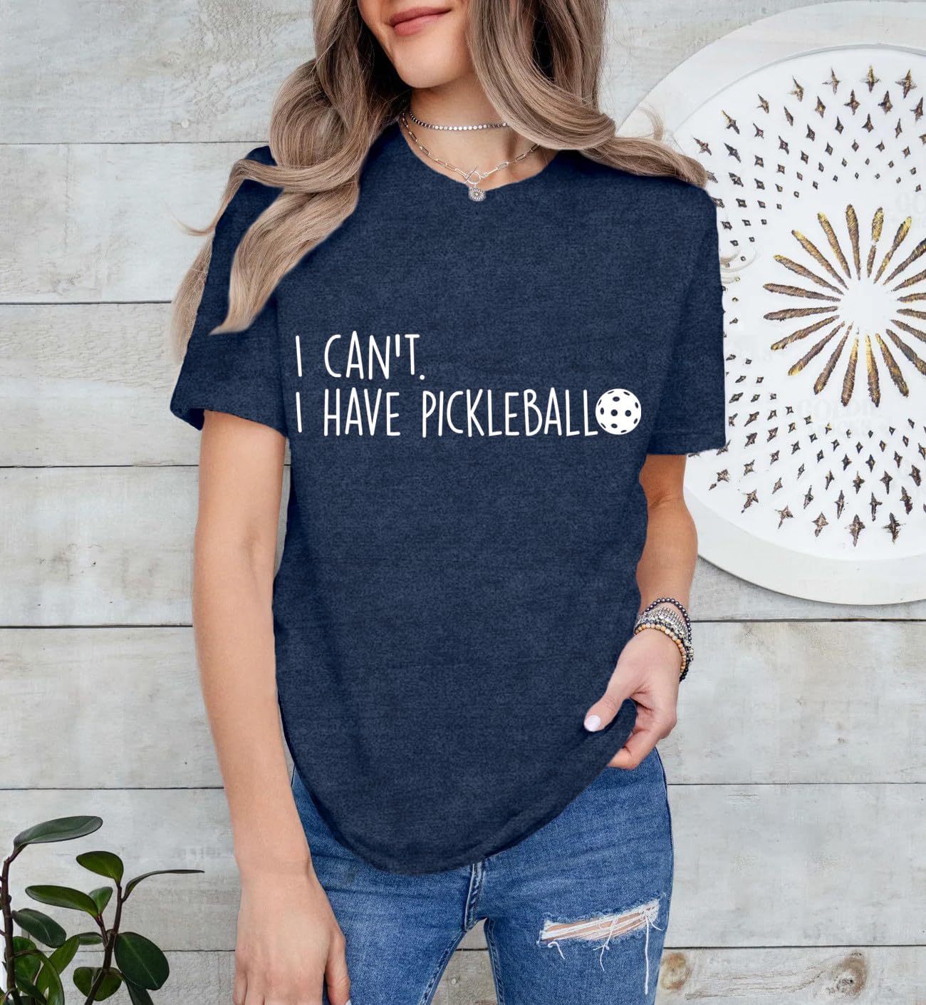 Women Pickleball Shirt I Can't I Have Pickleball Shirt Paddleball Lover Tee Tops - Image 2