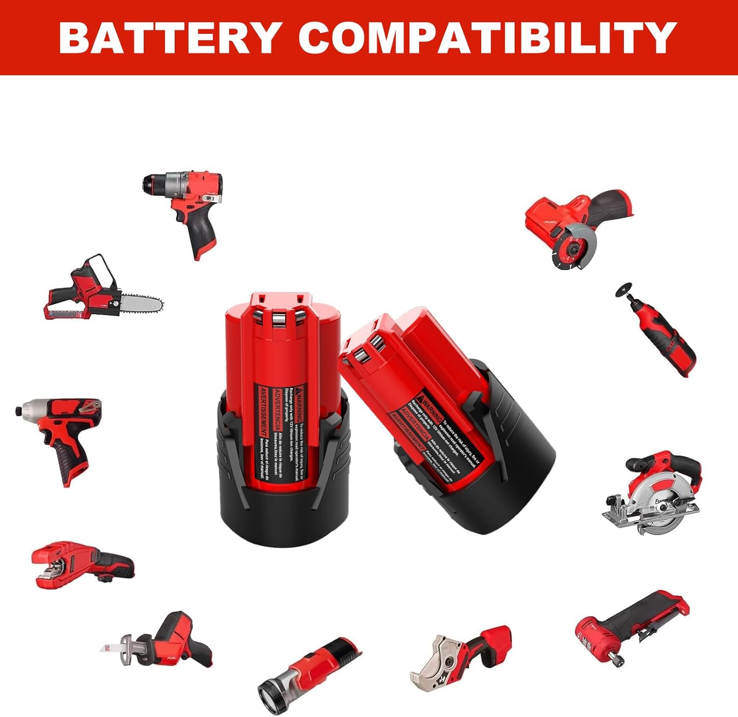3.5Ah 12V Battery Replacement for Mil 12V Battery and Charger Kit 48-11-2401 48-11-2411 48-11-2420 48-11-2425 & 48-59-2401 for Mil 12 Volt Heated Jacket Batteries & Tools