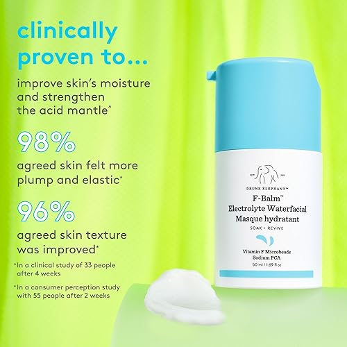 Miniatura 2 de Drunk Elephant F-Balm Electrolyte Waterfacial - 1.7 fl oz/1.69 fl oz - Mascarilla facial profundamente hidratante durante la noche - Cuidado de la