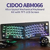 Vista 2 de EPOMAKER CIDOO ABM066 Alice-Layout VIA-programable Barebones Kit con pantalla TFT-LCD y perilla giratoria, intercambiable en caliente, modos triples