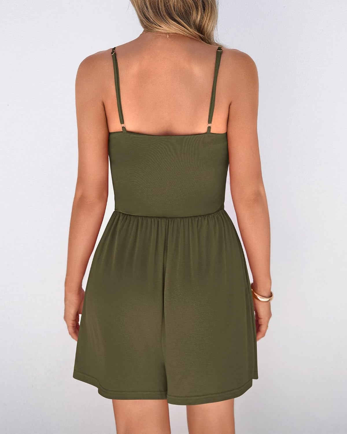 BTFBM Summer Rompers For Women 2026 Casual One Piece Spaghetti Strap Sleeveless Shorts Jumpsuit Beach Vacation Outfits - Image 3