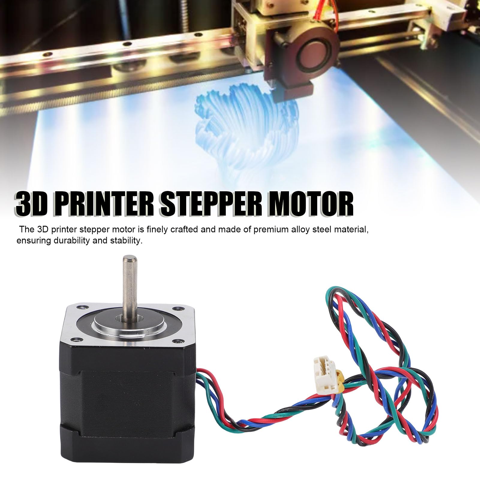 Silnik Stepowy Drukarki 3D X, NEMA17 17HTNC4204Z 0,9 Stopnia 40 Mm 0,35n.m 1,68A Silnik Stepowy z Kablem 350 Mm, materiał Stalowy Stopowy, Wymiana Starego Silnika