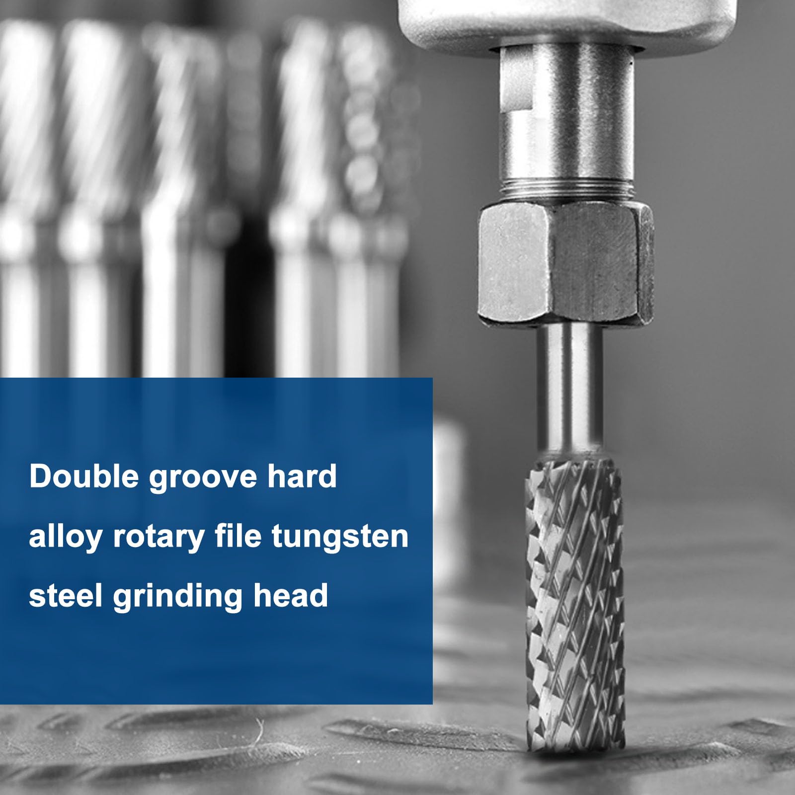 VGOL 1Pc 6mm x 16mm x 60mm Carbide Die Grinder Bits 6mm Shank 16mm Tip Cylinder Shape Rotary Carbide Burr Tool for Wood Soft Metal Polishing Carving - Image 2