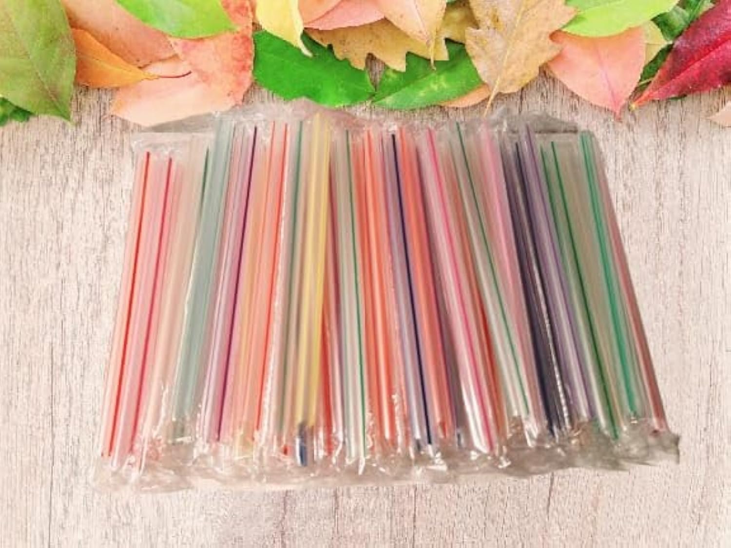 Jumbo Drinking Straws Individually Wrapped,100 Pack 7.5 Inch Long Assorted Color Disposable