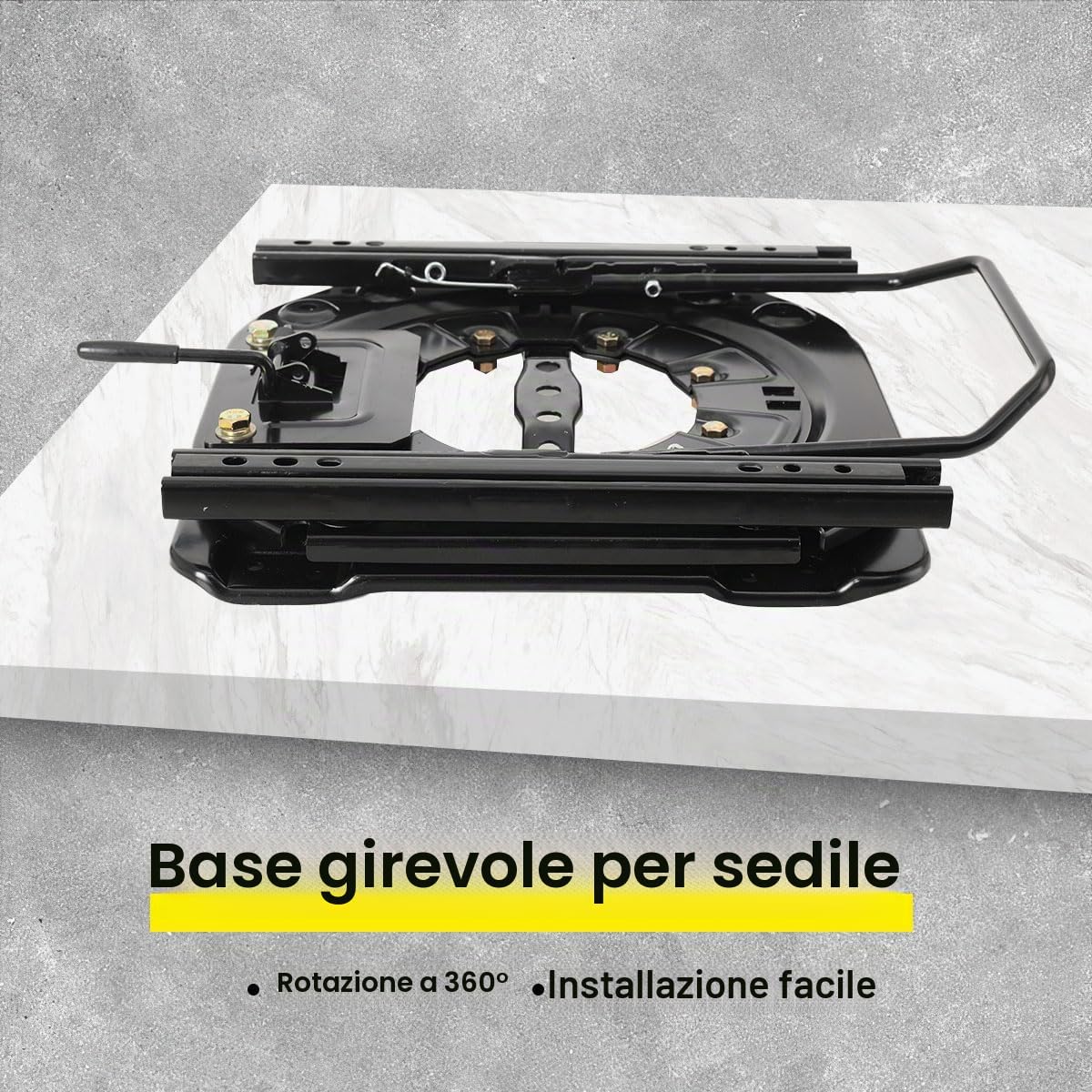 Base del Sedile Girevole, Base Girevole per Sedile Pesante Regolabile con Scorrimento, Base Girevole Piastra in Acciaio Girevole a 360 Gradi per Camper, Rv, Barca, Bus