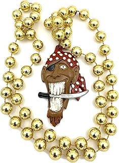 Gasparilla Pirate Saber in Teeth Mardi Gras Bead Necklace Cajun Carnival Festival New Orleans Beads