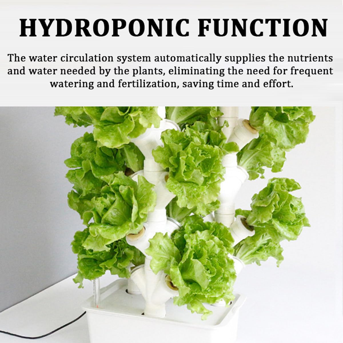 Kit de Cultivo hidropónico de 16/24 Orificios, Sistema de Cultivo hidropónico de jardín con Torre hidropónica con Bomba hidratante, Adaptador para Hierbas de Interior, Frutas y Verduras,24ho