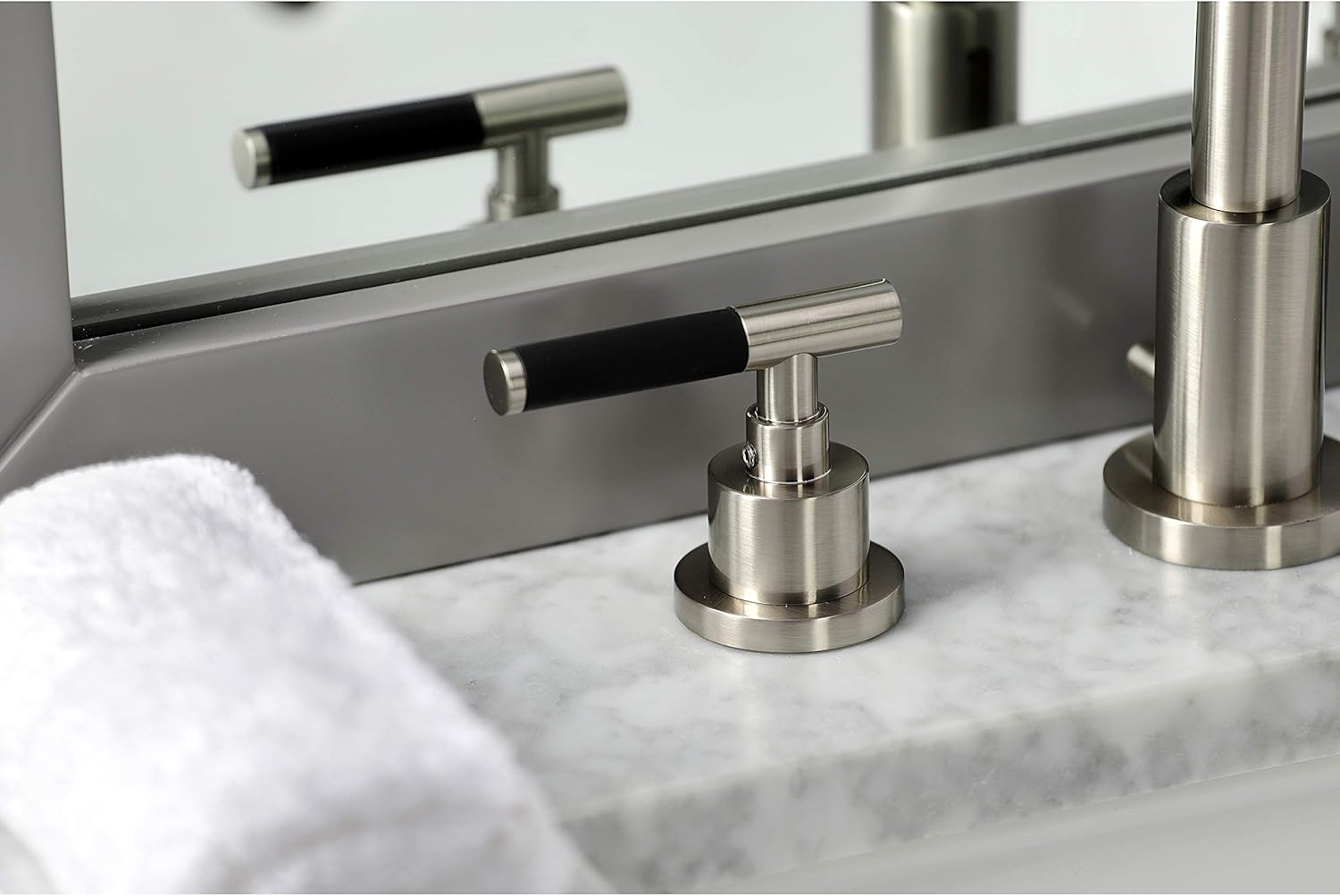 Fauceture FSC8928CKL Kaiser Widespread Bathroom Faucet with Pop-Up Drain, Brushed Nickel