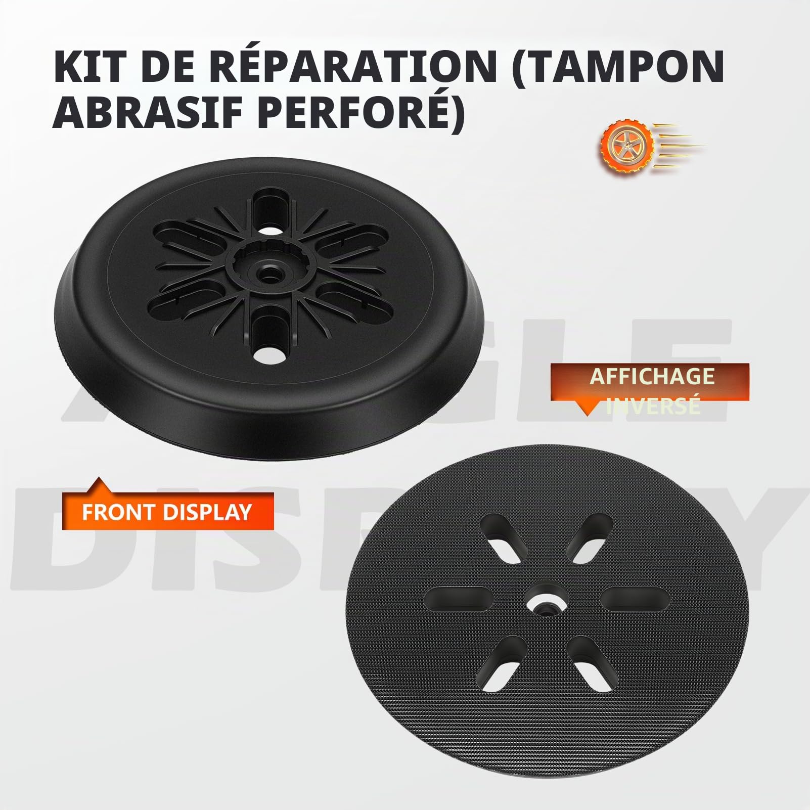 KASturbo 631158000 Plaque de ponçage 150 mm pour Metabo SXE 450 6 SXE 425 XL 27627 Plaque de ponçage avec 6 trous d'aspiration de poussière