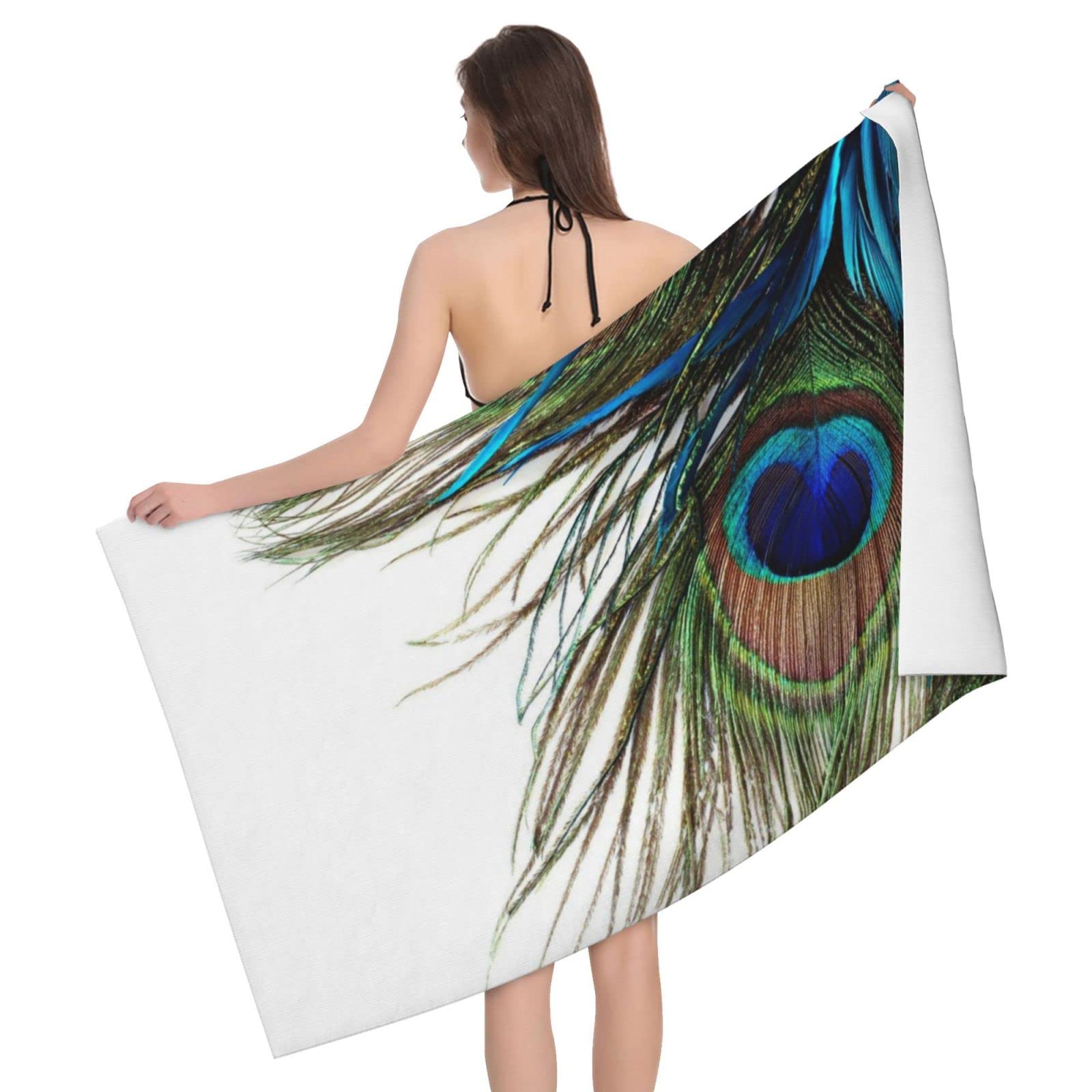 Serviette de bain paon haut de gamme en microfibre légère pour l'hôtel et le spa de luxe