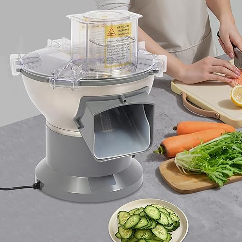 Miniatura 3 de Picadora eléctrica de verduras - Procesador de alimentos 4 en 1 para cortar en cubitos, rebanar, triturar, cortar tiras, con motor de 200 W, 110 V -