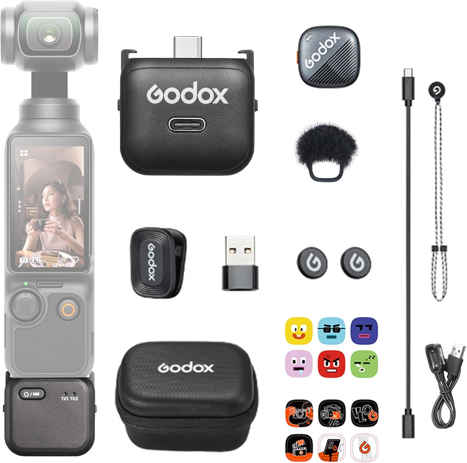 GODOX Cube-OP3 Kit 2.4GHz Wireless Microphone System for DJI OSMO Pocket