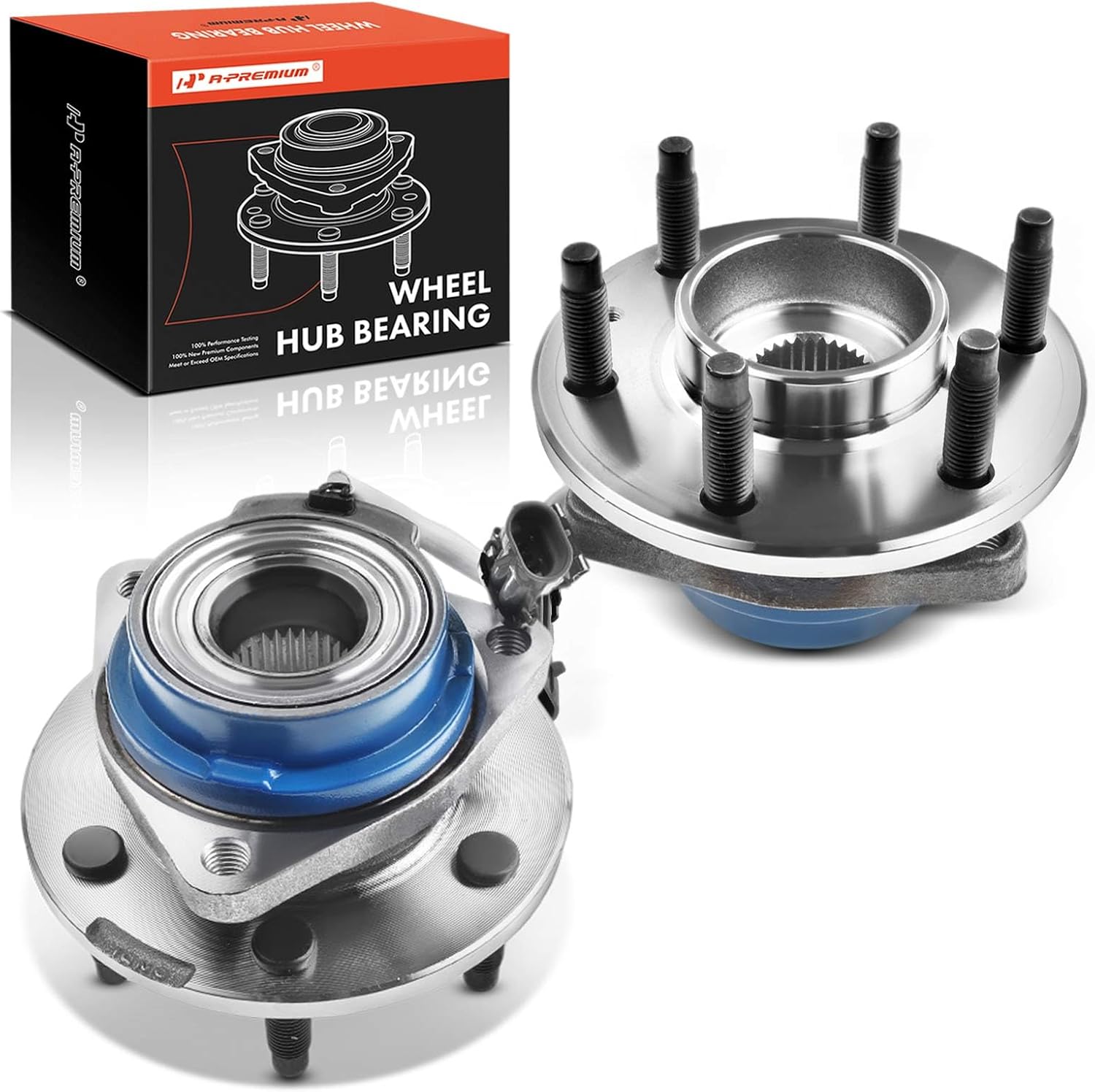 A-Premium 2 x Rear Wheel Bearing and Hub Assembly with ABS & 6-Lug Compatible with Cadillac CTS 2004-2007, SRX 2004-2009, STS 2005-2011