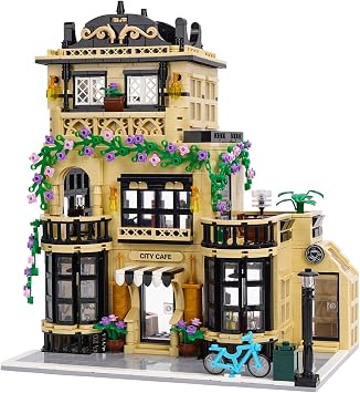 Coffee House Building Blocks Set, 3-Layers Cafe Shop Building Kit 1520PCS Creative Street View MOC House Model DIY Toy for Adults Teens