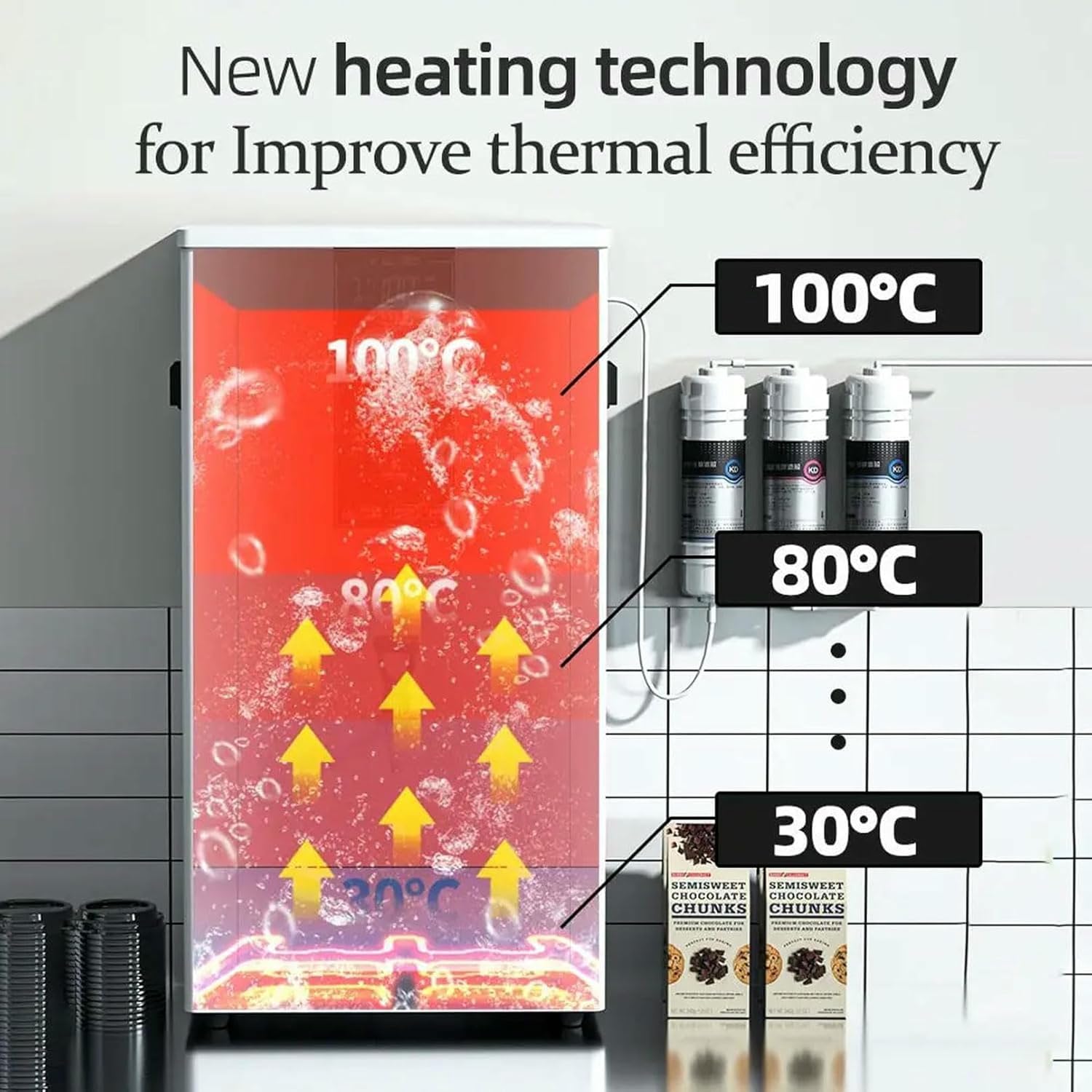 Commercial Hot Water Dispenser,80L/H Wall-Mounted Automatic Hot Water Pot,3000W Multifunctional Drinking Water Equipment for Restaurants,Coffee Shops,Bars