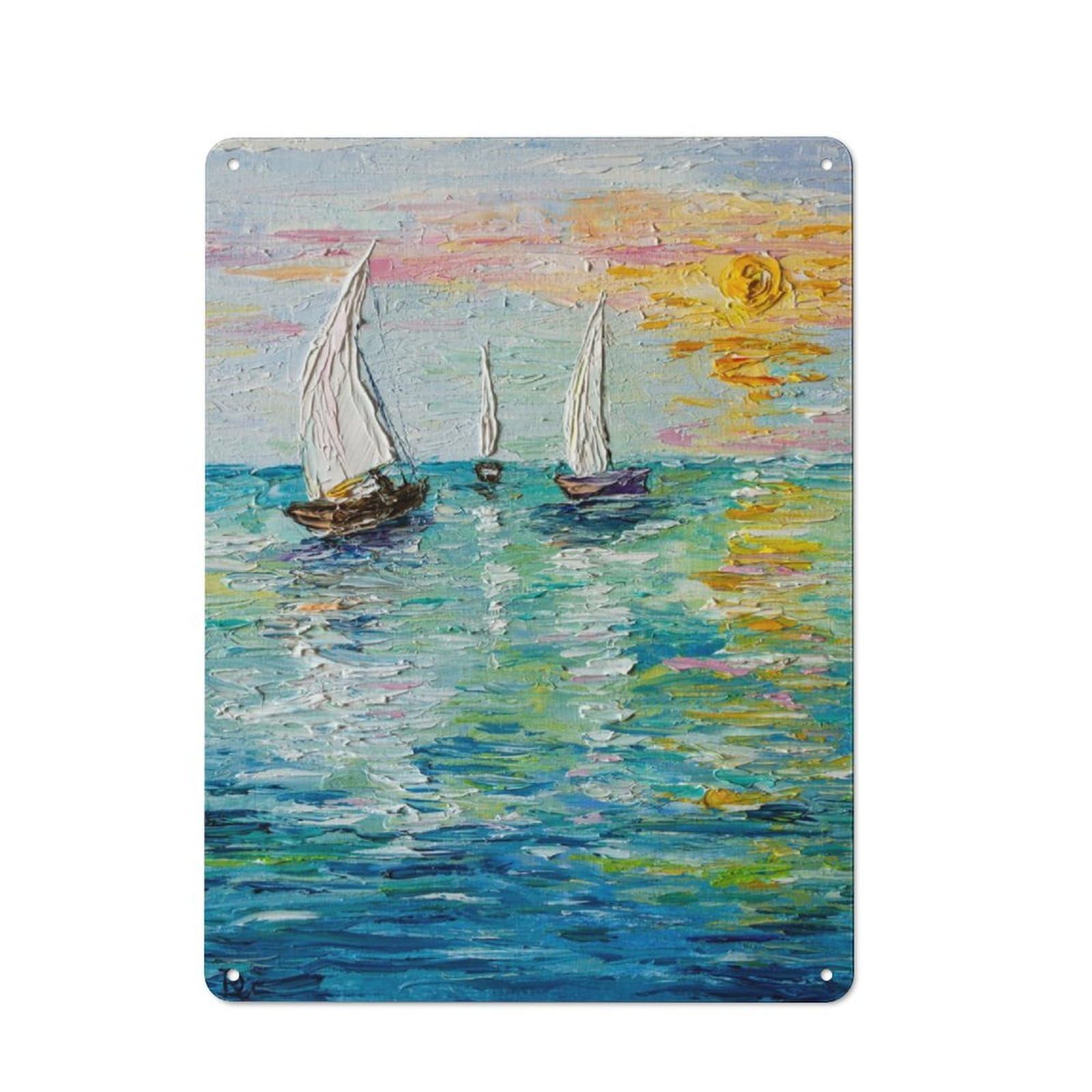 Junmoney Sailing Retro Metal Wall Sign 40X30cm With For Pub Or Café, A Housewarming Gift For Hospitality Wall Decor Collectors