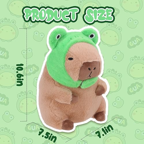 Miniatura 19 de RichRabbit Lindo Capybara - Peluche de Capibara de peluche, juguetes de peluche para abrazar, regalos para niños, felpa marrón, sombrero