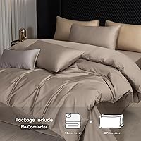 Vista 79 de MooMee Queen Duvet Cover Set, 100% Extra Long Staple Cotton 600 Thread Count Sateen Silky Soft Breathable Durable Luxury Hotel Quality Bedding Set