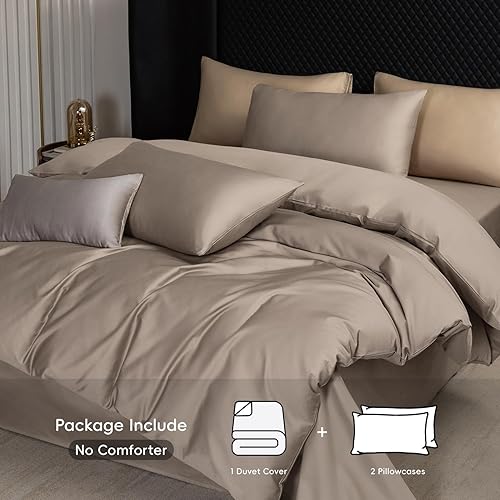 Miniatura 79 de MooMee Queen Duvet Cover Set, 100% Extra Long Staple Cotton 600 Thread Count Sateen Silky Soft Breathable Durable Luxury Hotel Quality Bedding Set