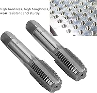 Vista 4 de Yctze 2pcs High Speed Steel Metric Thread Tap, Straight Flutes Thread Tapping Tool Hand Thread Tap Metric Plug Taps (M20x2.5)