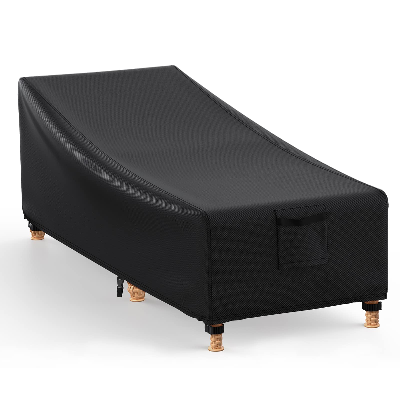 BROSYDA Funda para Tumbona de Jardín Impermeable 200x75x40/70 cm con Ventilación, 600D Funda Tumbona Exterior con Recubrimiento de PU, 4 Hebillas y Cordón, Funda Muebles Jardín