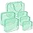 APREUTY Clear Makeup Bags, TSA Approved 6 Pcs Cosmetic Makeup Bags Set Clear PVC with Zipper Handle Portable Travel Luggage Pouch Airport Airline Vacation Organization (Mint Green)