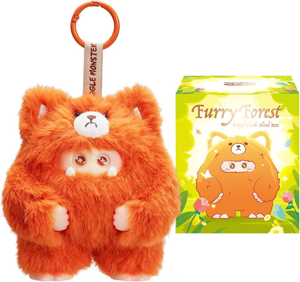 Giggle Monster Furry Forest Series Vinyl Plush Blind Box Random Design Action Figures Collectible Toys Home Decorations Holiday Birthday Gifts (Single)