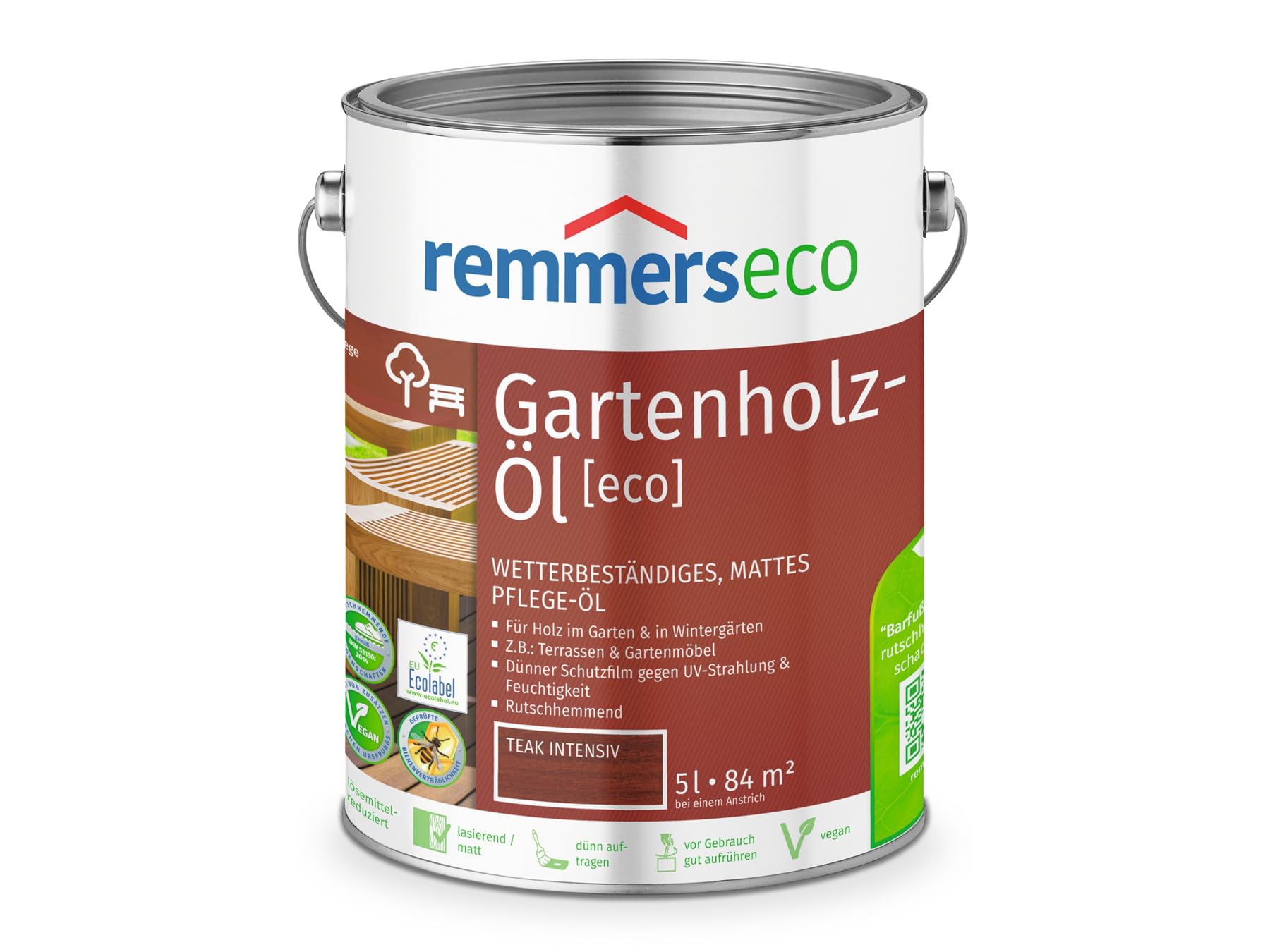 Remmers Teak-Öl [eco], 5 Liter, Teaköl für aussen und innen, optimal für Teak Gartenmöbel oder Teak Holzterrassen, ökologisch, bienenverträglich