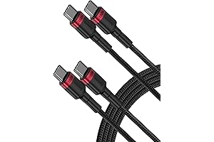 Baseus 6.6ft USB-C Cable (2-Pack), 100W PD 5A QC 4.0 Fast-Charging Cable...