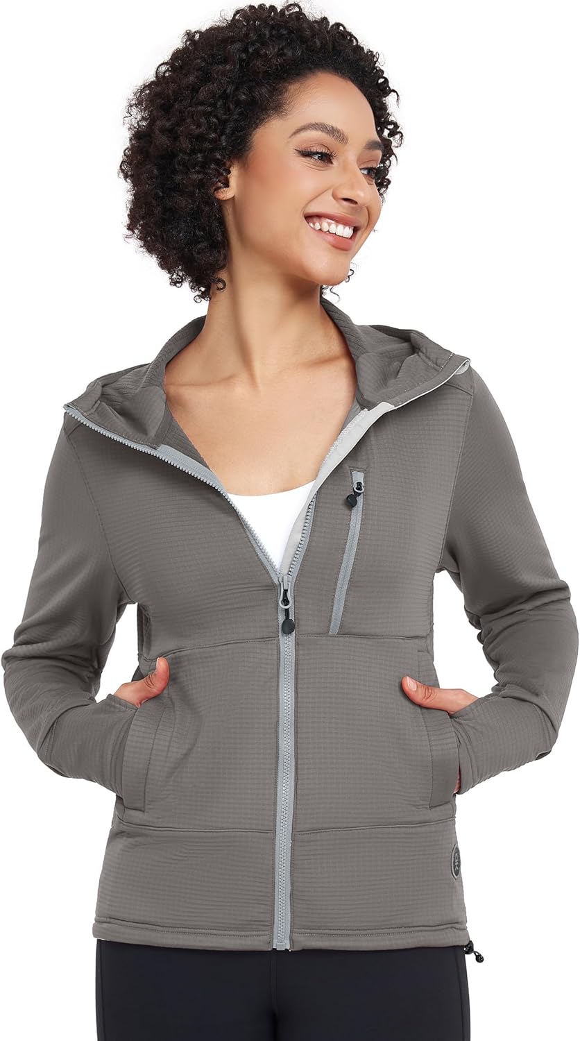 Little Donkey Andy Women's Winter Lightweight Warm Fleece Running Jacket Breathable Thumbholes Thermal Hiking Jacket - Image 3