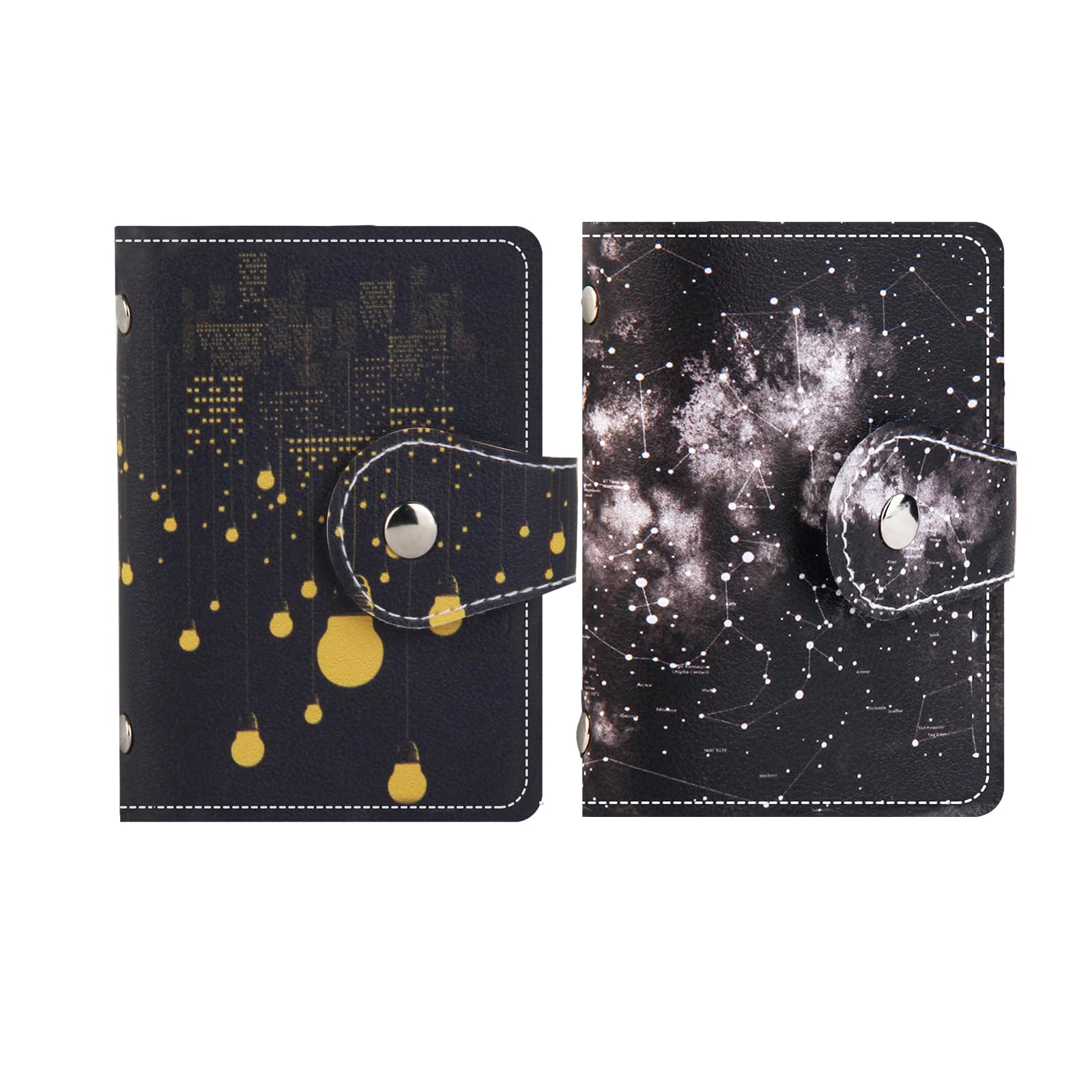 PRIVILLA 2 Pcs Credit Card Holder and business card holder，Sd Card Holder Each Has 26 Card Organizers, 2024 New Credit Card Holders book for Men and