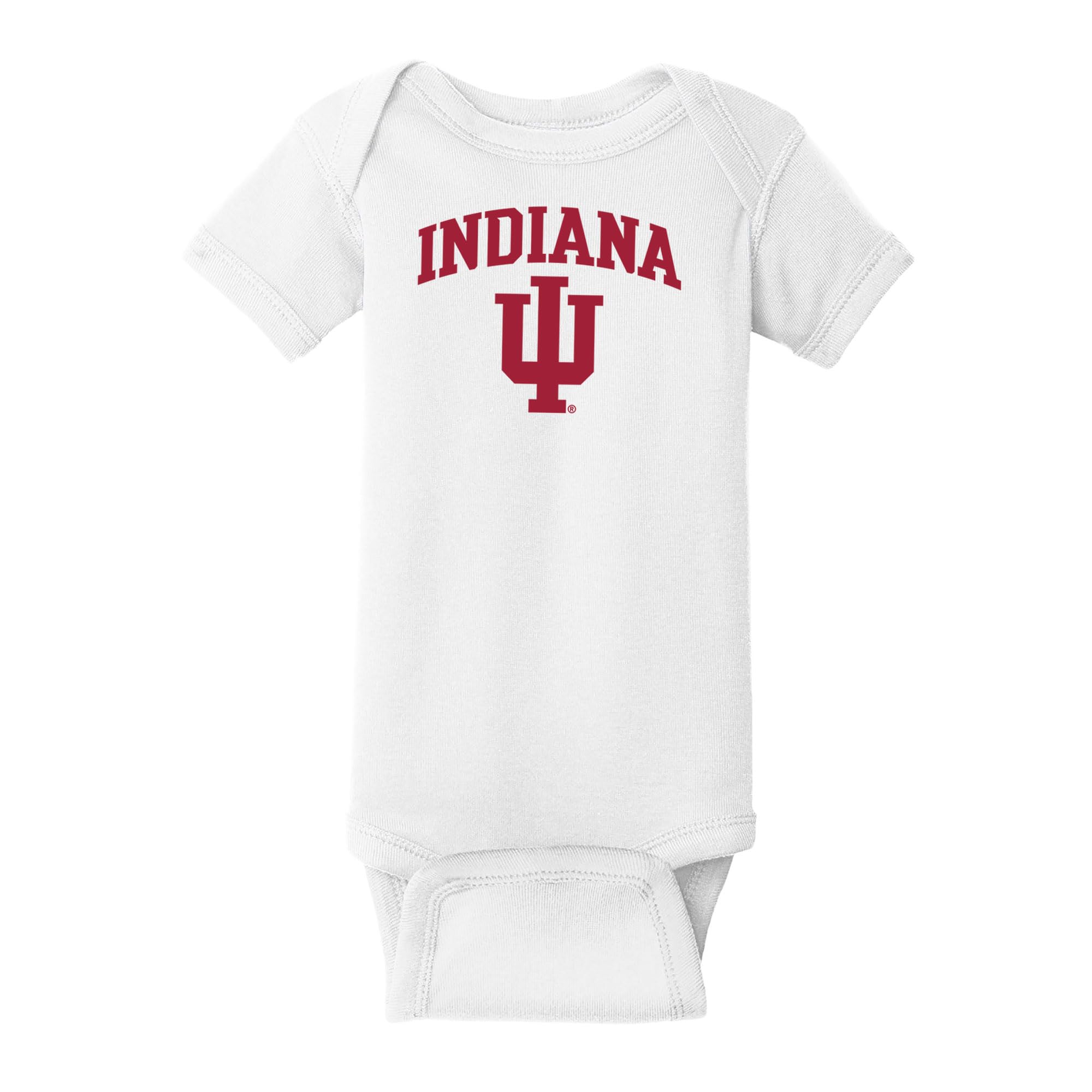 UGP Campus Apparel YC03 - Indiana Hoosiers Arch Logo Creeper Infant Creeper Bodysuit - Newborn - White