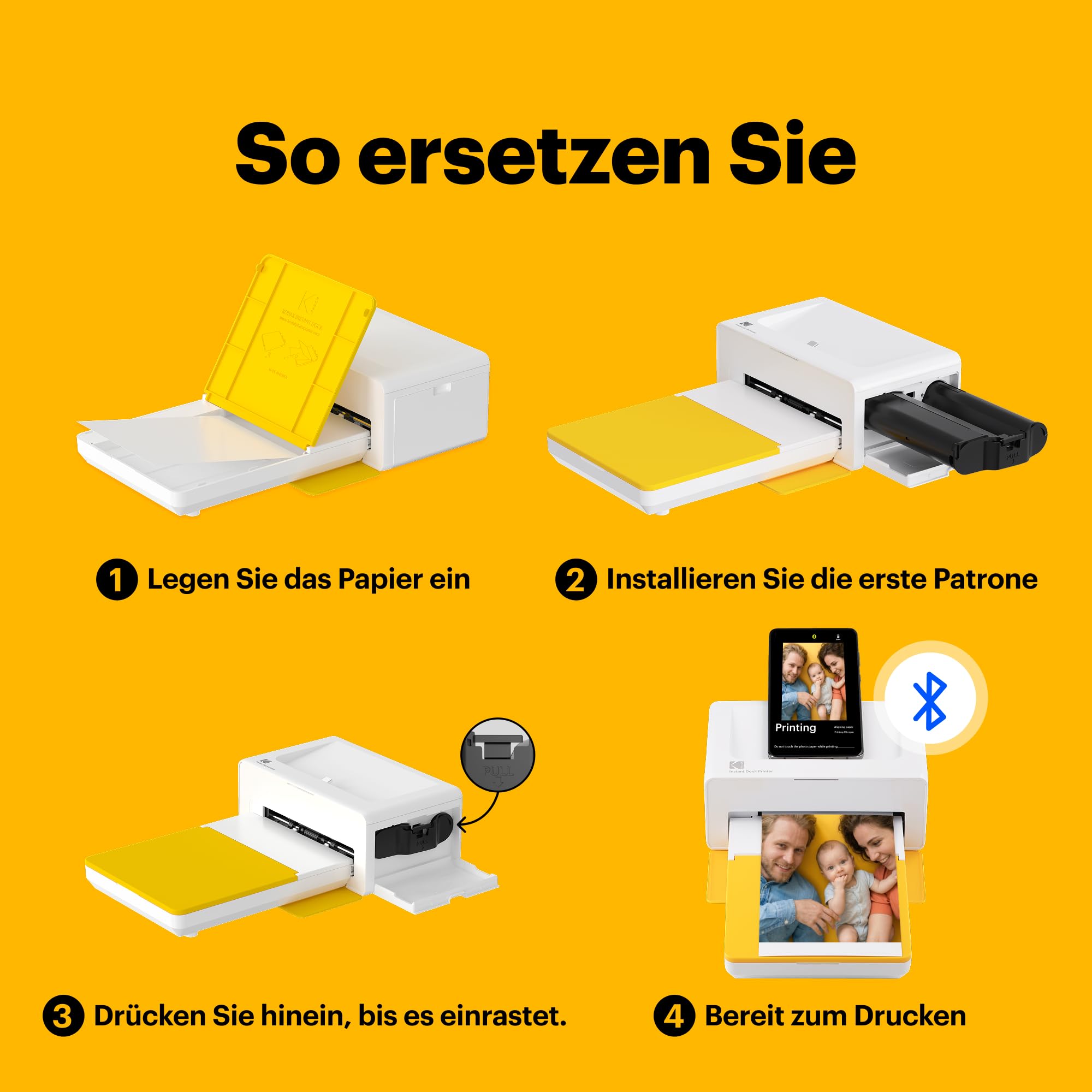 KODAK 4PASS Film-Kartridge(10x15cm) für KODAK Dock und Dock Plus, 80 Blatts