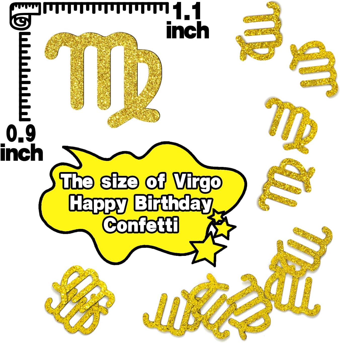Virgo Birthday Confetti, Big Virgo Energy/Virgo Season Paper Scatter, 12 Constellation Virgo August September Birthday Table Confetti, Horoscope Astrology Birthday Party Decorations Supplies, 200pcs, image 2