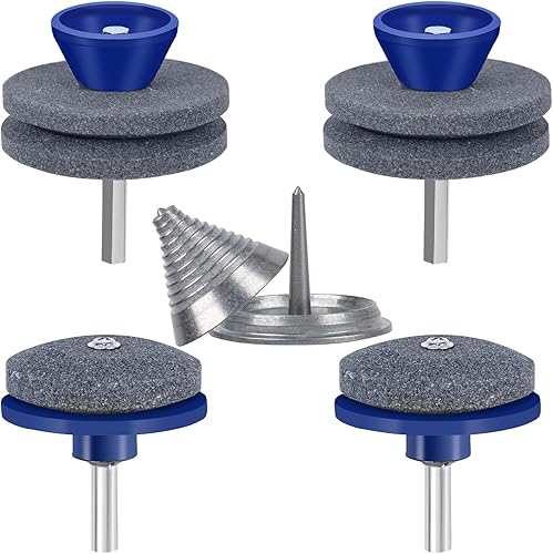 Miniatura 11 de cenoz Afilador de cuchillas para cortacésped con respaldo de acero, paquete de 5 unidades, sacapuntas de hoja desafilada para cortacésped, afilador