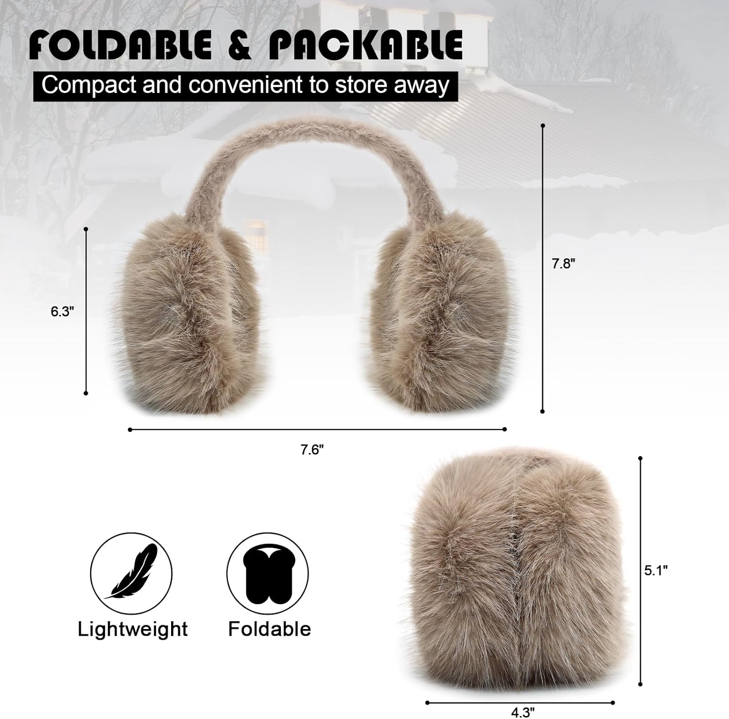 Women Winter Ear Muffs Fluffy Faux Fur Earmuffs Foldable Ear Warmer Girls Soft Ear Covers - Image 3