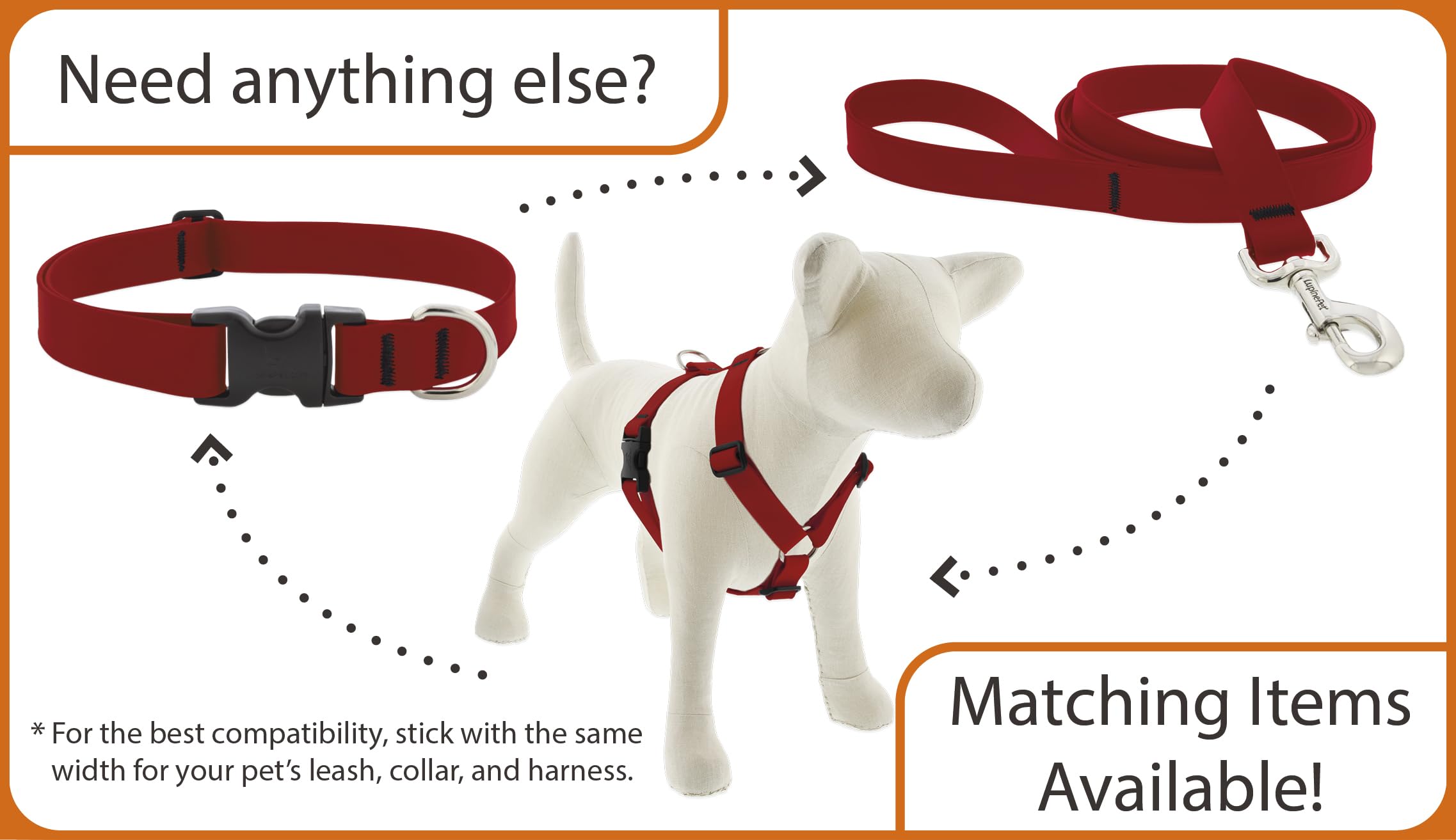 LupinePet Collare impermeabile per cani, rosa fluo, larghezza 2,5 cm, regolabile da 30,5 a 50,8 cm, realizzato in BioThane